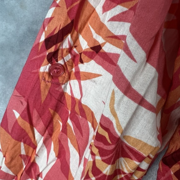 Caribbean  Joe Women  Shirt Womens 2X Tropical Floral Hawaiian 100% Cotton - Picture 10 of 11